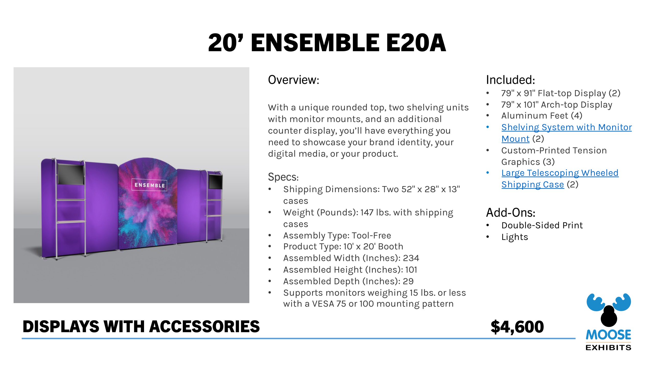 20' Display with Accessories - Ensemble E20A